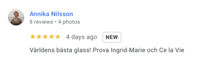5-star review of the ice cream